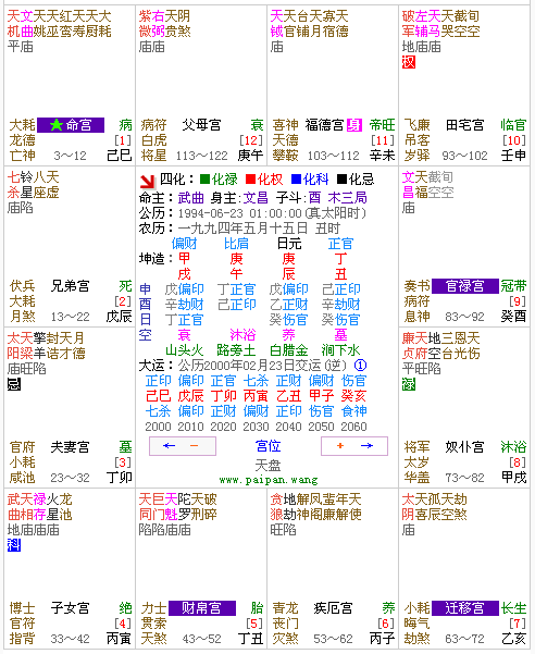 科普展现:紫微命盘（紫微命盘详解）
