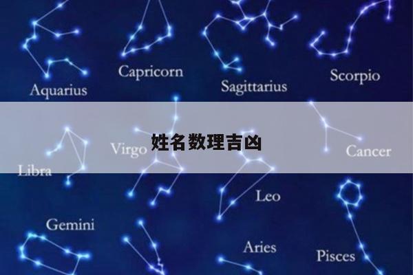 姓名数理吉凶